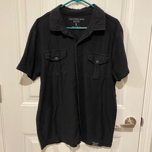Black Calvin Klein Button Down Shirt Size Large